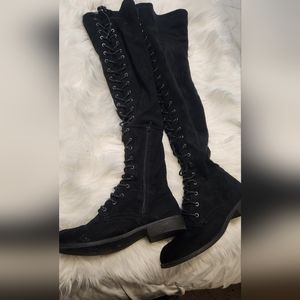 Suede lace up boots
